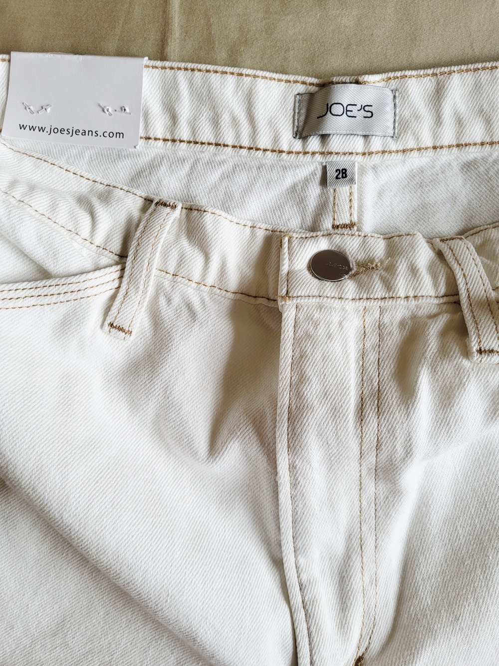 NWT Joe's Jeans The Baggy Carpenter Pant Sz 28 Milk Off White Wide Straight $228 - Picture 9 of 12